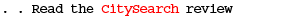 CitySearch Review